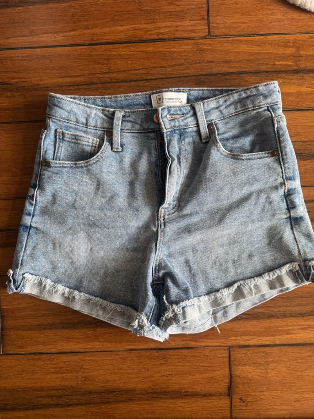 Celebrity Pink Light Blue High-Waist Denim Shorts